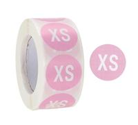 PATIKIL Clothing Size Stickers 1 Inch Round Coded Self-Adhesive Label XS Size T-Shirt Labels 500 Pieces Per Roll for Shirt Skirt Clothes Retail, Light Pink