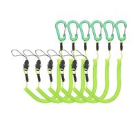 PATIKIL Coiled Lanyards with Buckle 59 Inch, 6 Pcs Retractable Safety Ring and Quick Release Detachable Buckle for Fishing Equipment Key Card Tool Tether Leash, Green