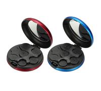 PATIKIL Coin Dispenser, 2Pcs Portable Coin Organizer Change Sorter Compact Aluminum Pocket Case Storage for Car Wallets Pocket Quarter Dime Nickel, Red, Blue