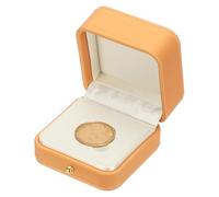 PATIKIL Coin Display Box, Coin Presentation Display Box Coin Box Coin Case with Coin Holder Fit 30mm Coin for Silver Dollar Collectors, Orange