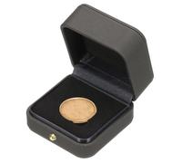 PATIKIL Coin Display Box, Coin Presentation Display Box Coin Box Coin Case with Coin Holder Fit 30mm Coin for Silver Dollar Collectors, Gray