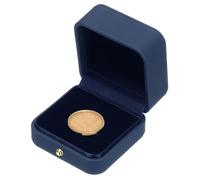 PATIKIL Coin Display Box, Coin Presentation Display Box Coin Box Coin Case with Coin Holder Fit 30mm Coin for Silver Dollar Collectors, Blue