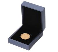 PATIKIL Coin Display Box, Coin Presentation Display Box Coin Box Coin Case with Coin Holder Square Fit 29mm Coin for Silver Dollar Collectors, Blue