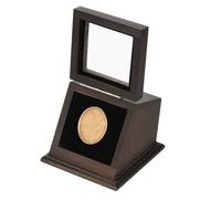 PATIKIL Coin Display Case, 1 Slot Coin Presentation Display Box Coin Box Coin Case with Coin Holder Fit 38-44.5mm Coin for Silver Dollar Collectors, Brown
