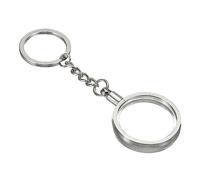 PATIKIL Coin Holder Keychain, 30mm Round Medallion Holder Metal Key Ring with Protective Cover for Coins Medallion, Silver