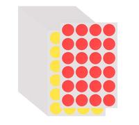 PATIKIL Colored Dot Stickers 19mm, 50 Sheet (24 Pcs Per Sheet) Color Coding Labels Blank Circle Stickers Adhesive Round Price Sticker, Red, Yellow
