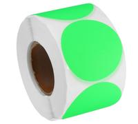 PATIKIL Colored Dot Stickers 2" / 50mm, 500 Pcs Color Coding Labels Blank Circle Stickers Adhesive Round Price Stickers for Inventory Office Garage Classroom, Fluorescent Green