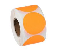 PATIKIL Colored Dot Stickers 2" / 50mm, 500 Pcs Color Coding Labels Blank Circle Stickers Adhesive Round Price Stickers for Inventory Office Garage Classroom, Fluorescent Orange