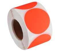 PATIKIL Colored Dot Stickers 2" / 50mm, 500 Pcs Color Coding Labels Blank Circle Stickers Adhesive Round Price Stickers for Inventory Office Garage Classroom, Fluorescent Red