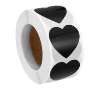 PATIKIL Colored Heart Stickers 1", 500 Pcs Color Coding Labels Blank Heart Stickers Adhesive Price Labels for Inventory Office Garage Classroom, Black