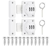 PATIKIL Combination Cabinet Latch,2 Pcs Zinc Alloy Mechanical Keyless Password Lock 3-Digit Password Cabinet Lock Safety Lock with Screws for Cabinet Drawer Cupboard, White