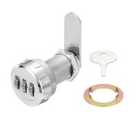 PATIKIL Combination Cabinet Lock, 1-1/8Inch 3-Digit Keyless Metal Drawer Small Round Head Locks with for Kitchen Cabinet Closet Cupboard Locker Wooden Door, Silver