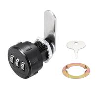 PATIKIL Combination Cabinet Lock, 3/4Inch 3-Digit Keyless Metal Drawer Small Round Head Locks with for Kitchen Cabinet Closet Cupboard Locker Wooden Door, Black