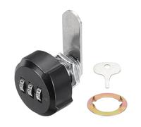 PATIKIL Combination Cabinet Lock, 5/8Inch 3-Digit Keyless Metal Drawer Plum Blossom Head Locks with for Kitchen Cabinet Closet Cupboard Locker Wooden Door, Black