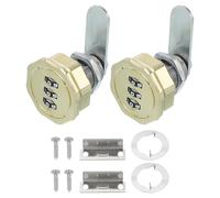 PATIKIL Combination Cam Lock 2 Pcs Zinc Alloy Keyless 3-Digit Password File Cabinet Lock 1-3/16" Cylinder Chrome Finish Security Lock with Screw for Drawer Cupboard Gold