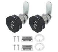 PATIKIL Combination Cam Lock 2 Pcs Zinc Alloy Keyless 3-Digit Password File Cabinet Lock 1" Cylinder Chrome Finish Security Lock with Screw for Drawer Cupboard Black