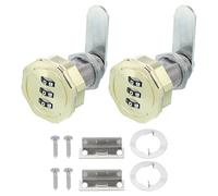 PATIKIL Combination Cam Lock 2 Pcs Zinc Alloy Keyless 3-Digit Password File Cabinet Lock 13/16" Cylinder Chrome Finish Security Lock with Screw for Drawer Cupboard Gold
