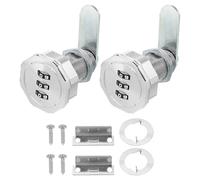 PATIKIL Combination Cam Lock 2 Pcs Zinc Alloy Keyless 3-Digit Password File Cabinet Lock 13/16" Cylinder Chrome Finish Security Lock with Screw for Drawer Cupboard Silver