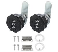 PATIKIL Combination Cam Lock 2 Pcs Zinc Alloy Keyless 3-Digit Password File Cabinet Lock 13/16" Cylinder Chrome Finish Security Lock with Screw for Drawer Cupboard Black