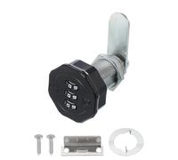 PATIKIL Combination Cam Lock Zinc Alloy Keyless 3-Digit Password File Cabinet Lock 1-3/16" Cylinder Chrome Finish Security Lock with Screw for Drawer Cupboard Black