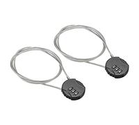 PATIKIL Combination Lock 31.5 Inch, 2 Pcs 3 Digit Outdoor Waterproof Code Padlock with Wire Rope for Luggage Gym Locker Fence Toolbox Backpack, Black