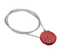 PATIKIL Combination Lock 31.5 Inch, 3 Digit Outdoor Waterproof Code Padlock with Wire Rope for Luggage Gym Locker Fence Toolbox Backpack, Red