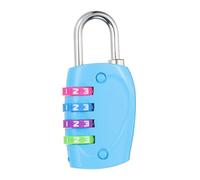 PATIKIL Combination Lock, 4 Digit Outdoor Padlock Waterproof Locker Lock for Luggage Suitcase, Gym Locker, Fence, Filing Cabinets, Toolbox, Gate, Blue with Colorful Wheel