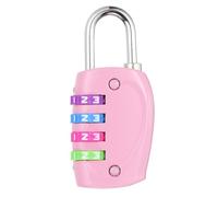 PATIKIL Combination Lock, 4 Digit Outdoor Padlock Waterproof Locker Lock for Luggage Suitcase, Gym Locker, Fence, Filing Cabinets, Toolbox, Gate, Pink with Colorful Wheel