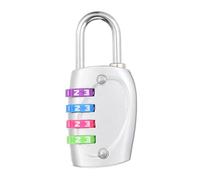 PATIKIL Combination Lock, 4 Digit Outdoor Padlock Waterproof Locker Lock for Luggage Suitcase, Gym Locker, Fence, Filing Cabinets, Toolbox, Gate, Silver with Colorful Wheel