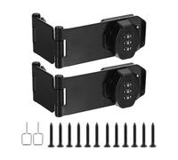 PATIKIL Combination Rotary Hasp Locks, 2 Pack 90 or 180 Degree Combination Safety Lock Door Latch with 3 Digit Password for Drawers Cabinets Flip Barn Door, Black