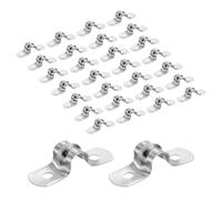 PATIKIL Conduit Clamps 3/8" Silver 2 Hole U Bracket Stainless Steel 30PCS | Rigid Pipe Strap for Fixing Water Pipe Cables Securing Hoses Tube Fuel Lines