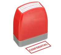 PATIKIL Confidential Notice Stamp Self Inking, Red Ink Office Pre Inked Message Stamp for Business, Red