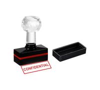 PATIKIL Confidential Stamp Self Inking, Red Ink Office Stamps Pre Inked Message Stamp Refillable Business Stamp, Black