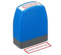 PATIKIL Confidential Stamp Self Inking, Red Ink Office Stamps Pre Inked Message Stamp Refillable Business Stamp Style 1, Blue