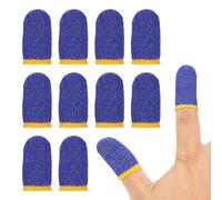 PATIKIL Controller Finger Thumb Sleeve, 48 Pack Mobile Gaming Finger Sleeve Fiber Tip Gloves Anti-Sweat Breathable for Phone Game Touchscreen Devices, Yellow/Blue