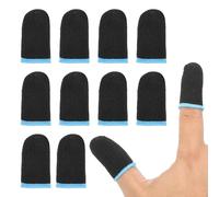 PATIKIL Controller Finger Thumb Sleeve, 48 Pack Mobile Gaming Finger Sleeve Fiber Tip Gloves Anti-Sweat Breathable for Phone Game Touchscreen Devices, Black/Blue