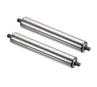PATIKIL Conveyor Roller 1.5" Diameter 10" Length, 2 Pack Stainless Steel Gravity Transmission Replacement Part Galvanized End, Silver