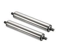 PATIKIL Conveyor Roller 1.5" Diameter 8" Length, 2 Pack Stainless Steel Gravity Transmission Replacement Part Galvanized End, Silver