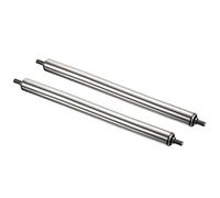 PATIKIL Conveyor Roller 1" Diameter 16" Length, 2 Pack Stainless Steel Gravity Transmission Replacement Part Galvanized End, Silver