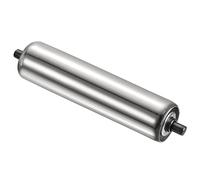 PATIKIL Conveyor Roller 2" Diameter 10" Length, Stainless Steel Gravity Transmission Replacement Part Galvanized End, Silver