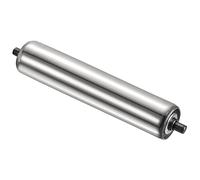 PATIKIL Conveyor Roller 2" Diameter 14" Length, Stainless Steel Gravity Transmission Replacement Part Galvanized End, Silver
