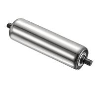 PATIKIL Conveyor Roller 2" Diameter 8" Length, Stainless Steel Gravity Transmission Replacement Part Galvanized End, Silver