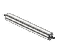 PATIKIL Conveyor Roller 3.5" Diameter 18" Length, 1 Pack Stainless Steel Transmission Replacement Part Galvanized End, Silver