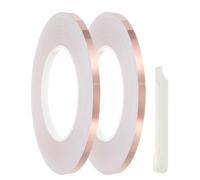 PATIKIL Copper Foil Tape, 2 Roll 1/4" x 164Ft Stained Glass Foil Hand Foiler Solder Supplies with Lead Foil Tools Kit for DIY Craft Stained Glass Soldering Electrical Repairs, White