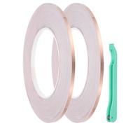 PATIKIL Copper Foil Tape, 2 Roll 1/6" x 164Ft Stained Glass Foil Hand Foiler Solder Supplies with Lead Foil Tools Kit for DIY Craft Stained Glass Soldering Electrical Repairs, Green