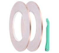 PATIKIL Copper Foil Tape, 2 Roll 2/9" x 164Ft Stained Glass Foil Hand Foiler Solder Supplies with Lead Foil Tools Kit for DIY Craft Stained Glass Soldering Electrical Repairs, Green