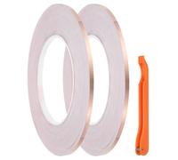PATIKIL Copper Foil Tape, 2 Roll 2/9" x 164Ft Stained Glass Foil Hand Foiler Solder Supplies with Lead Foil Tools Kit for DIY Craft Stained Glass Soldering Electrical Repairs, Orange