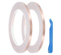 PATIKIL Copper Foil Tape, 2 Roll 2/9" x 82Ft Stained Glass Foil Hand Foiler Solder Supplies with Lead Foil Tools Kit for DIY Craft Stained Glass Soldering Electrical Repairs, Blue