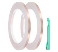 PATIKIL Copper Foil Tape, 2 Roll 2/9" x 82Ft Stained Glass Foil Hand Foiler Solder Supplies with Lead Foil Tools Kit for DIY Craft Stained Glass Soldering Electrical Repairs, Green