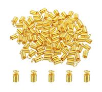 PATIKIL Cord End Caps, 100Pcs 4.5x9.5mm Metal Spring Coil End Tips Crimp Terminators Caps for Jewelry Making Bracelets Necklace DIY Crafting, Gold Tone